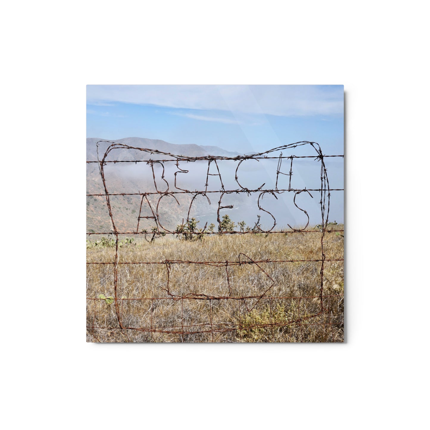 Barbed Wire Beach Access, Catalina Island - Metal prints