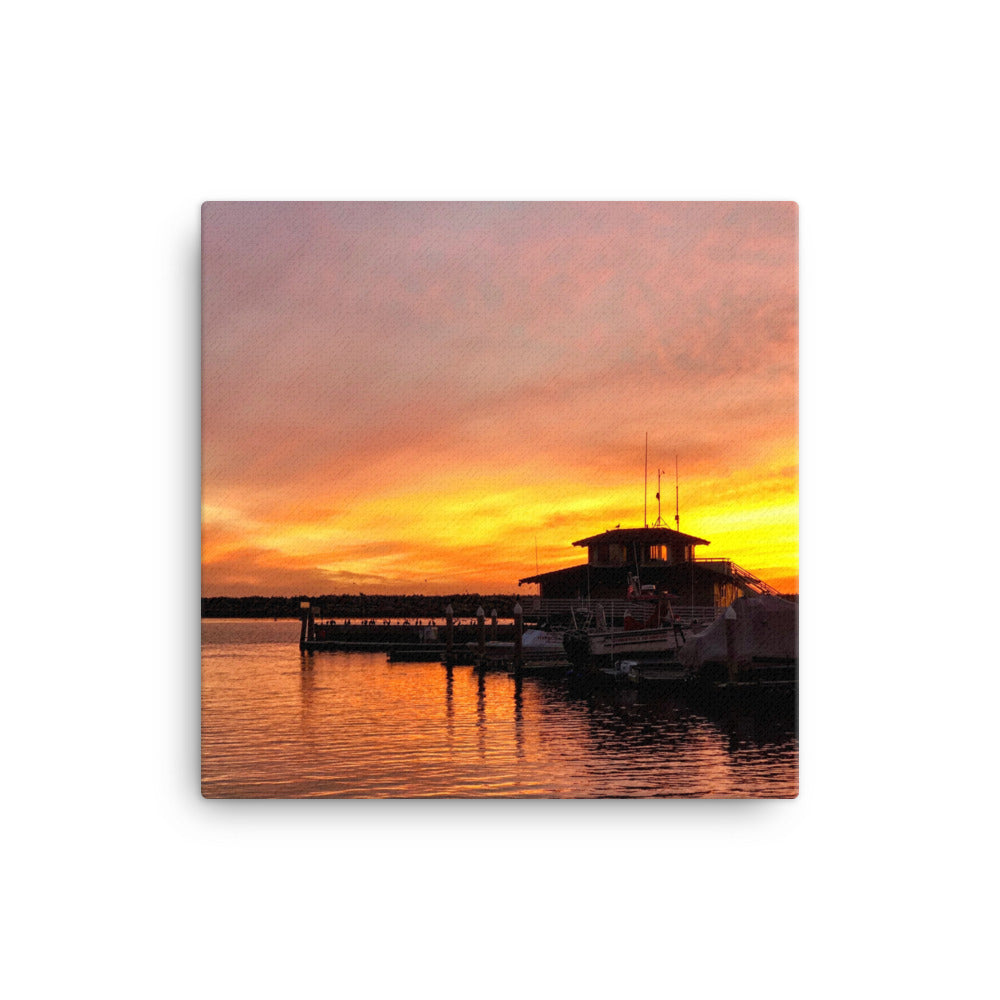 Redondo Beach Harbor Sunset - Canvas Print