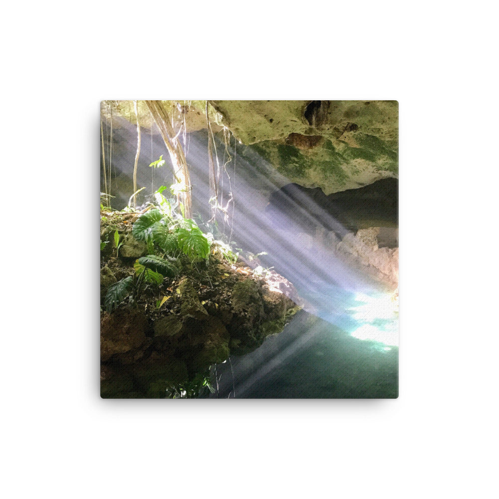 Cenote Sun Rays - Canvas print