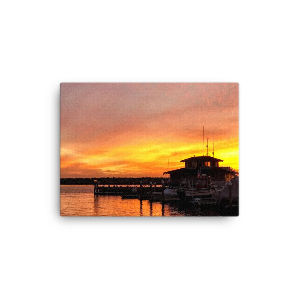 Redondo Beach Harbor Sunset - Canvas Print