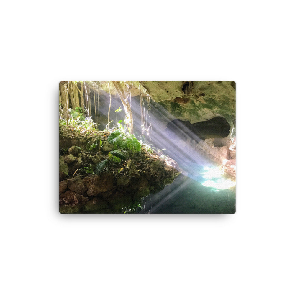 Cenote Sun Rays - Canvas print