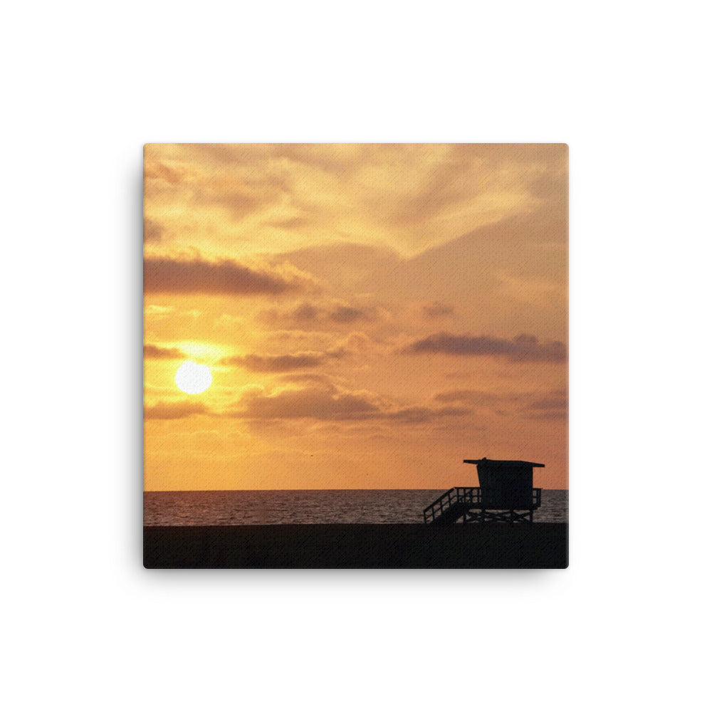 Santa Monica Beach Sunset - Canvas print