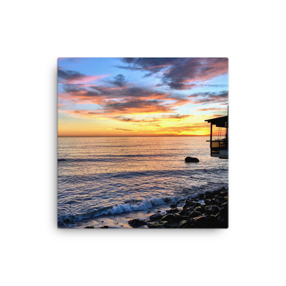 Ocean Sunset Deck View - Canvas print