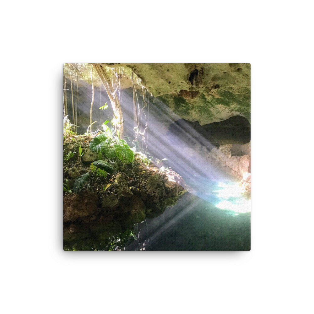 Cenote Sun Rays - Canvas print