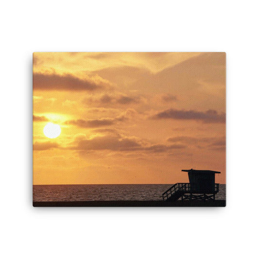 Santa Monica Beach Sunset - Canvas print