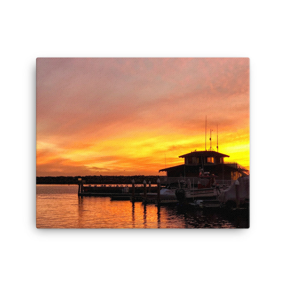 Redondo Beach Harbor Sunset - Canvas Print