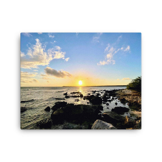 Ocean Rocks Sunset - Canvas Print