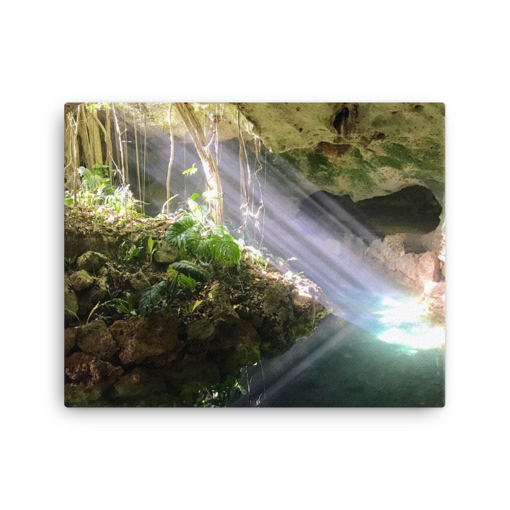 Cenote Sun Rays - Canvas print