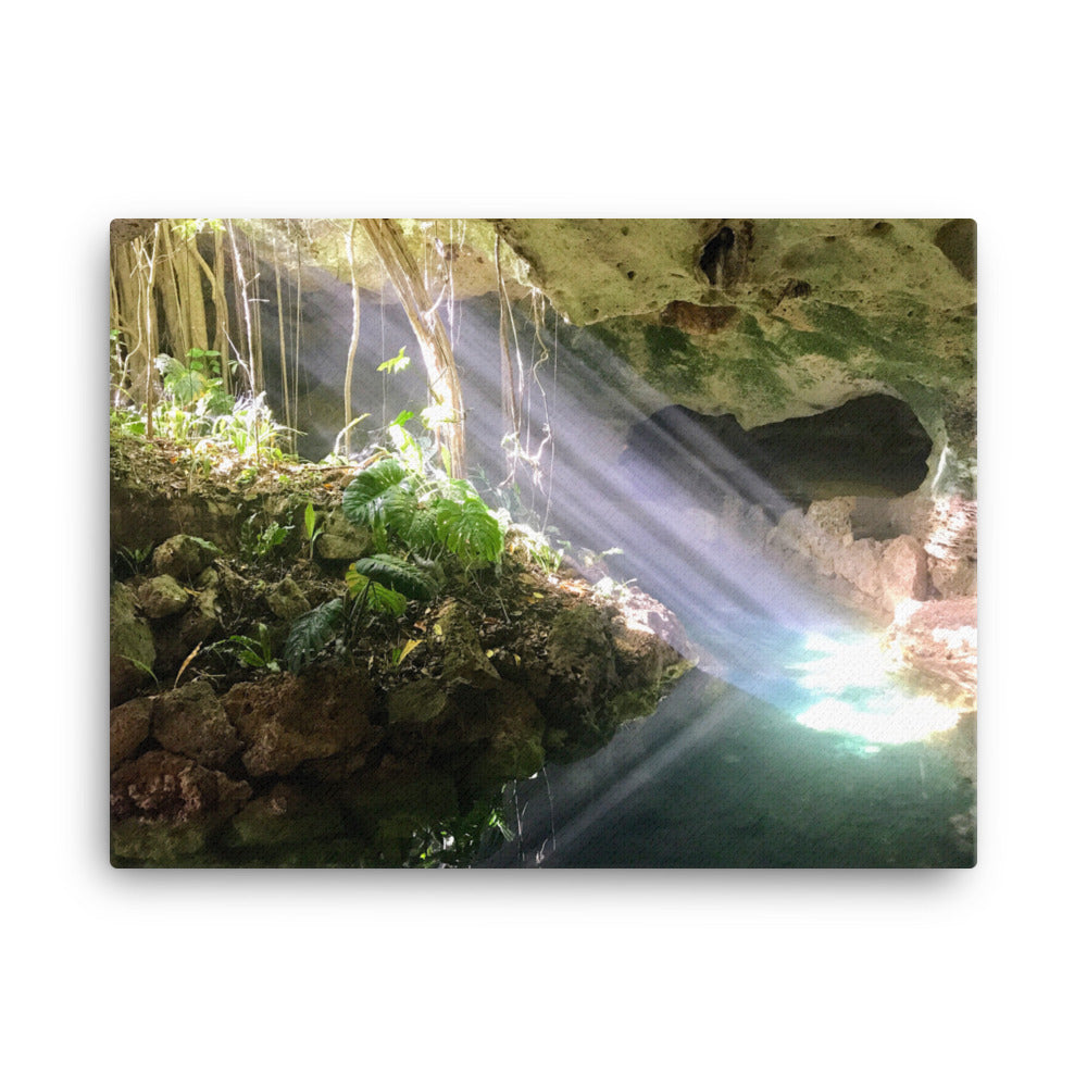 Cenote Sun Rays - Canvas print