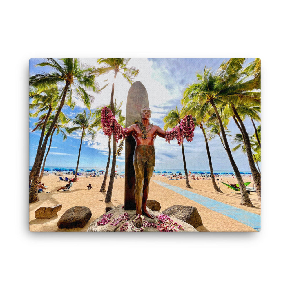 Duke Kahanamoku Statue, Oahu Hawaii  - Canvas Print