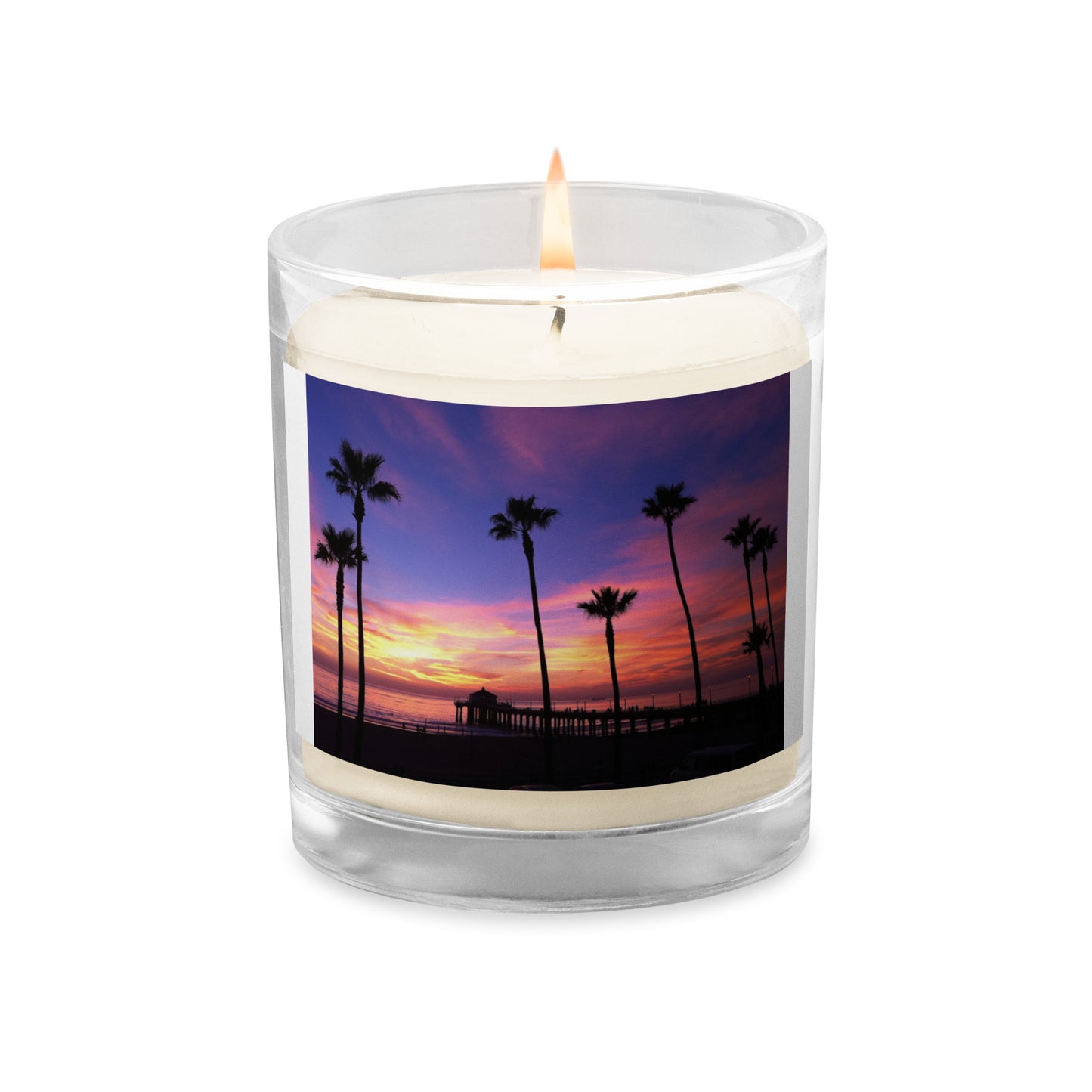 Manhattan Beach Sunset - Glass jar soy wax candle