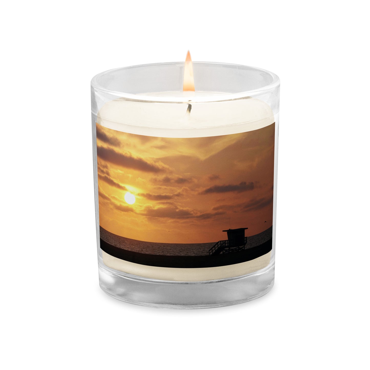 Santa Monica Beach Sunset - Glass jar soy wax candle