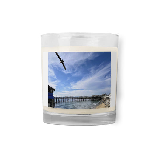 Redondo Beach Pier Fly By - Glass jar soy wax candle