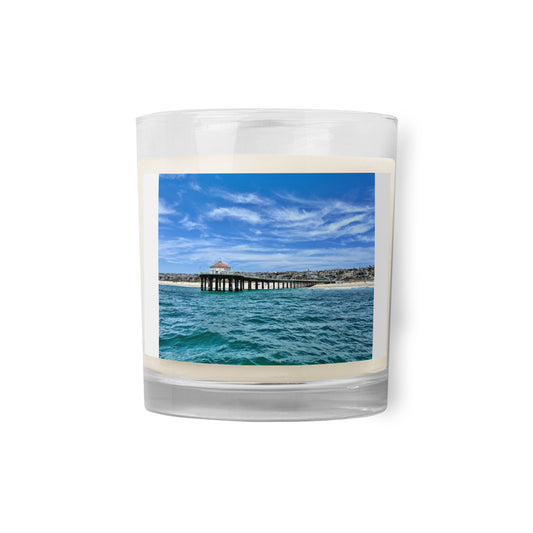 Manhattan Beach Pier - Glass jar soy wax candle