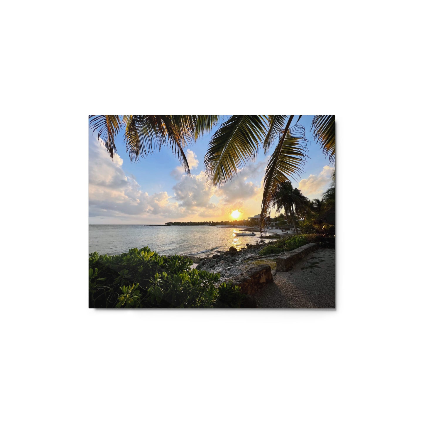 Tropical Sunset View - Metal prints