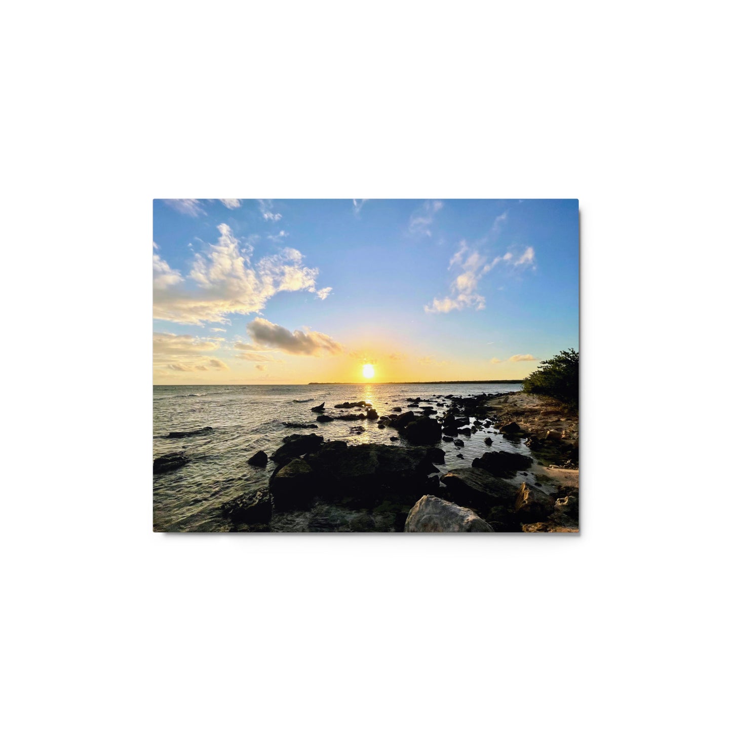 Ocean Rocks Sunset - Metal print