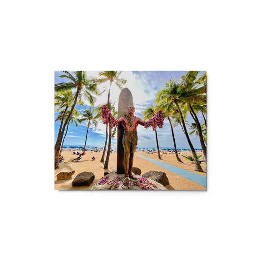 Duke Kahanamoku Statue, Oahu Hawaii  - Metal print