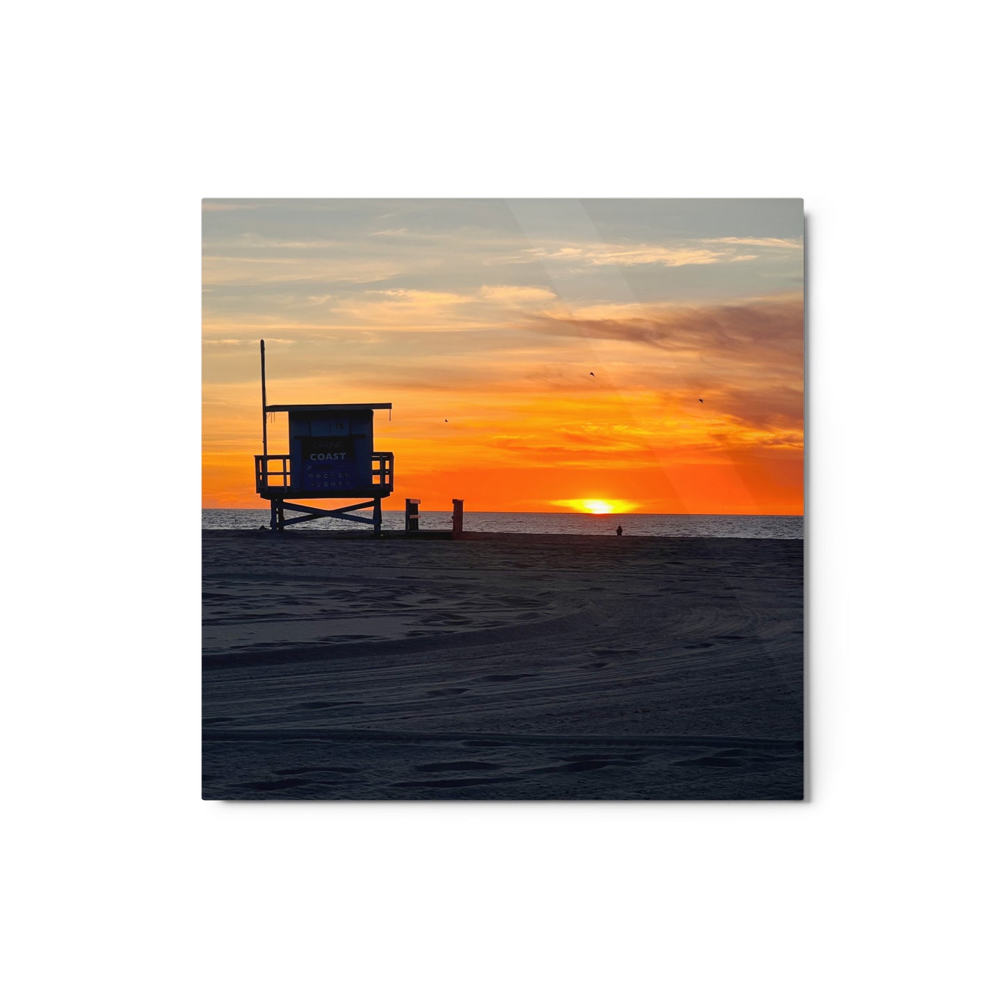 Lifeguard Tower Sunset - Metal prints