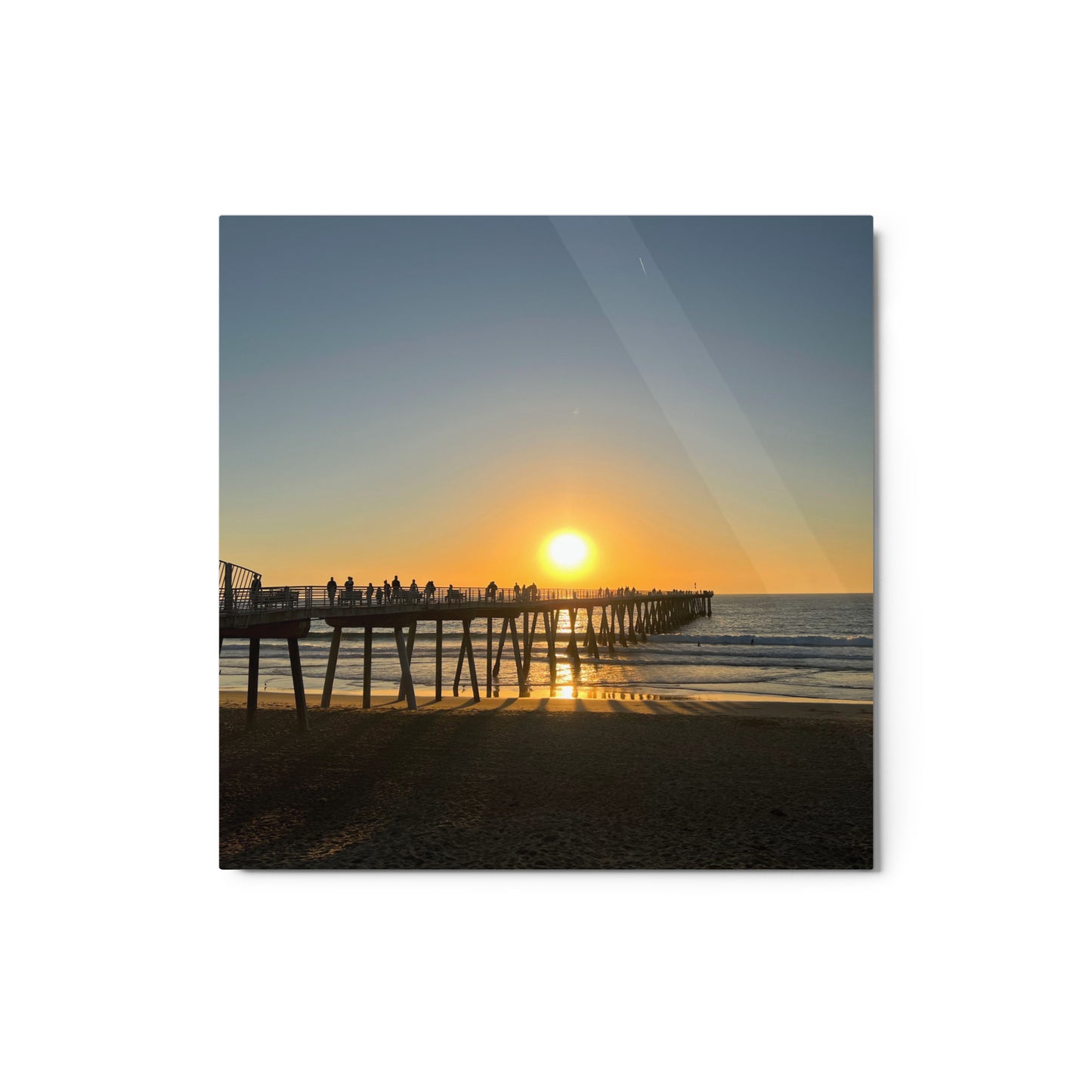 Hermosa Beach Pier Sunset - Metal print