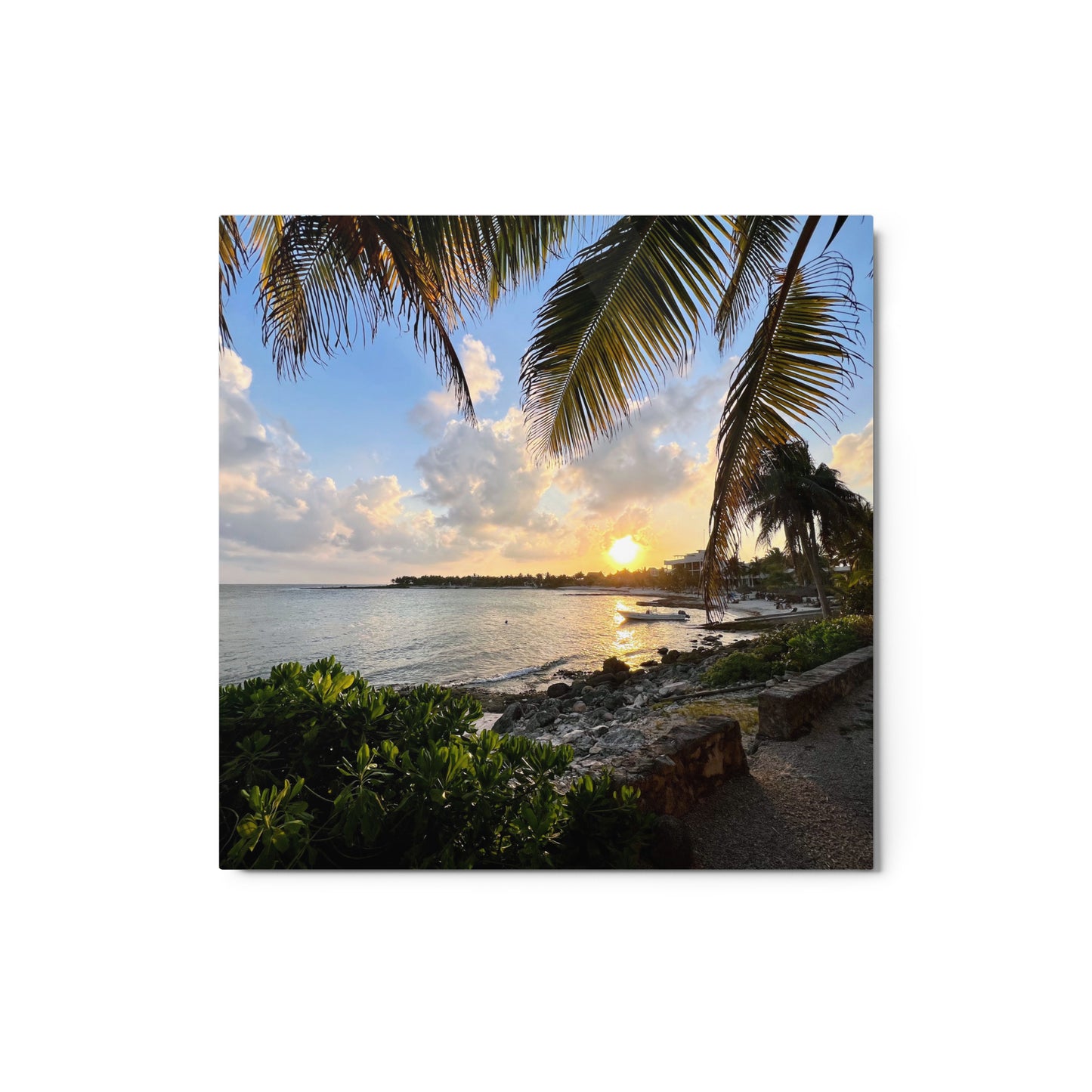 Tropical Sunset View - Metal prints