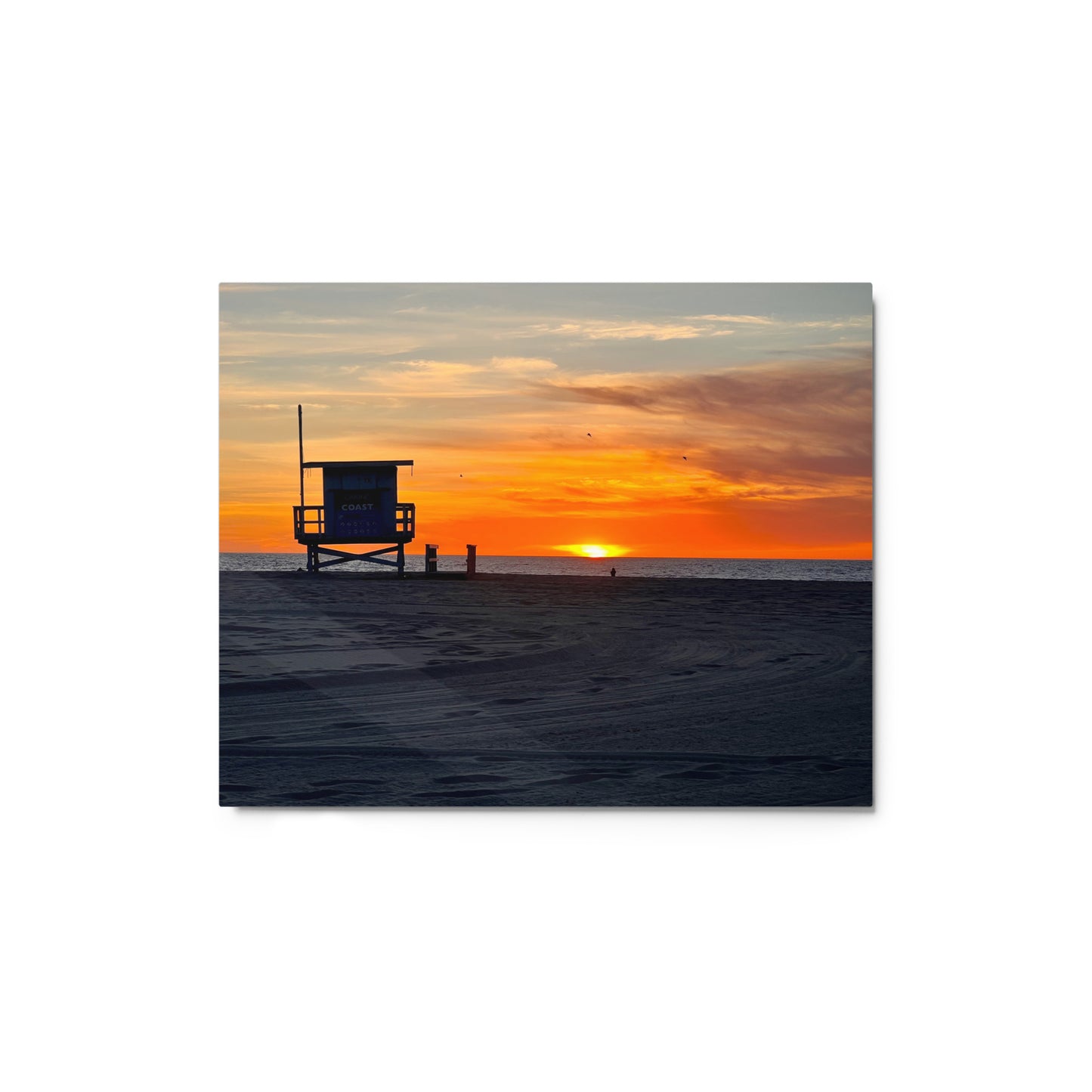 Lifeguard Tower Sunset - Metal prints