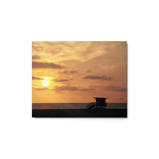 Santa Monica Beach Sunset - Metal print