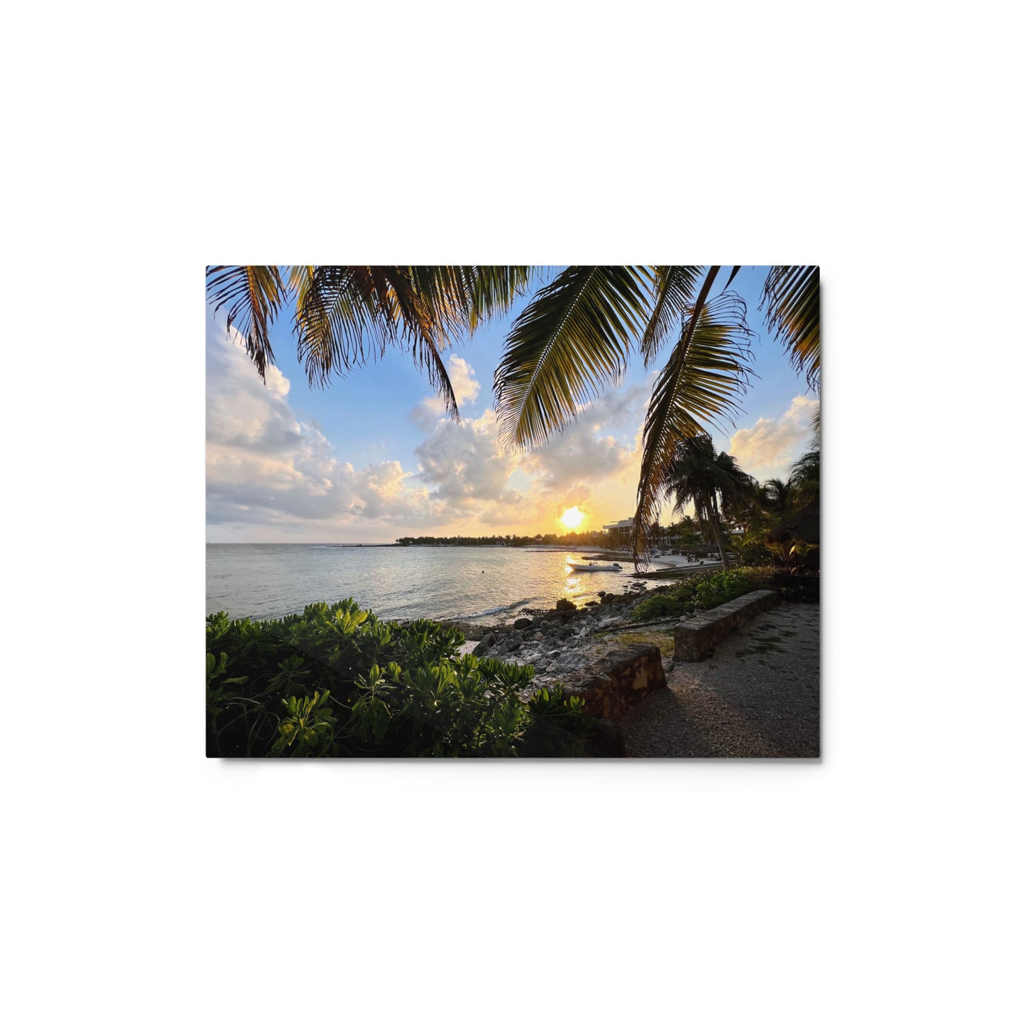 Tropical Sunset View - Metal prints