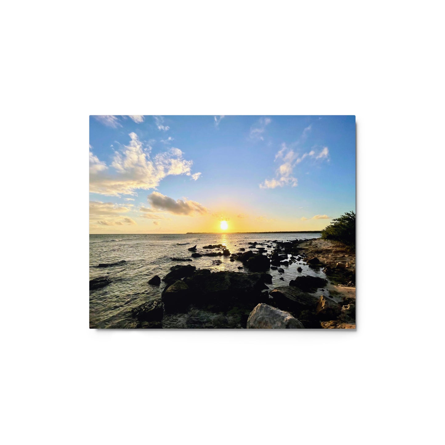 Ocean Rocks Sunset - Metal print