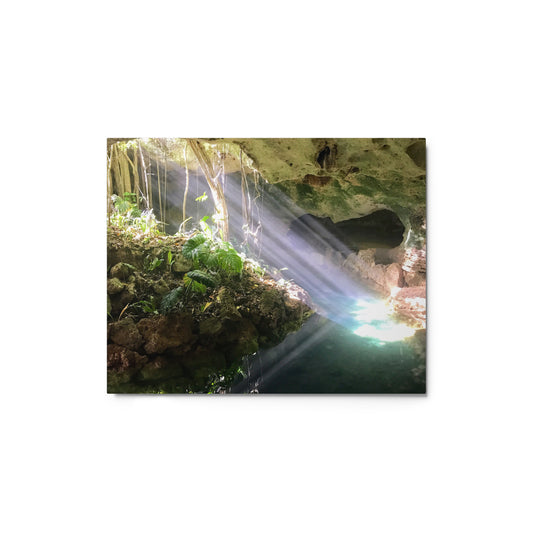 Cenote Sun Rays - Metal print