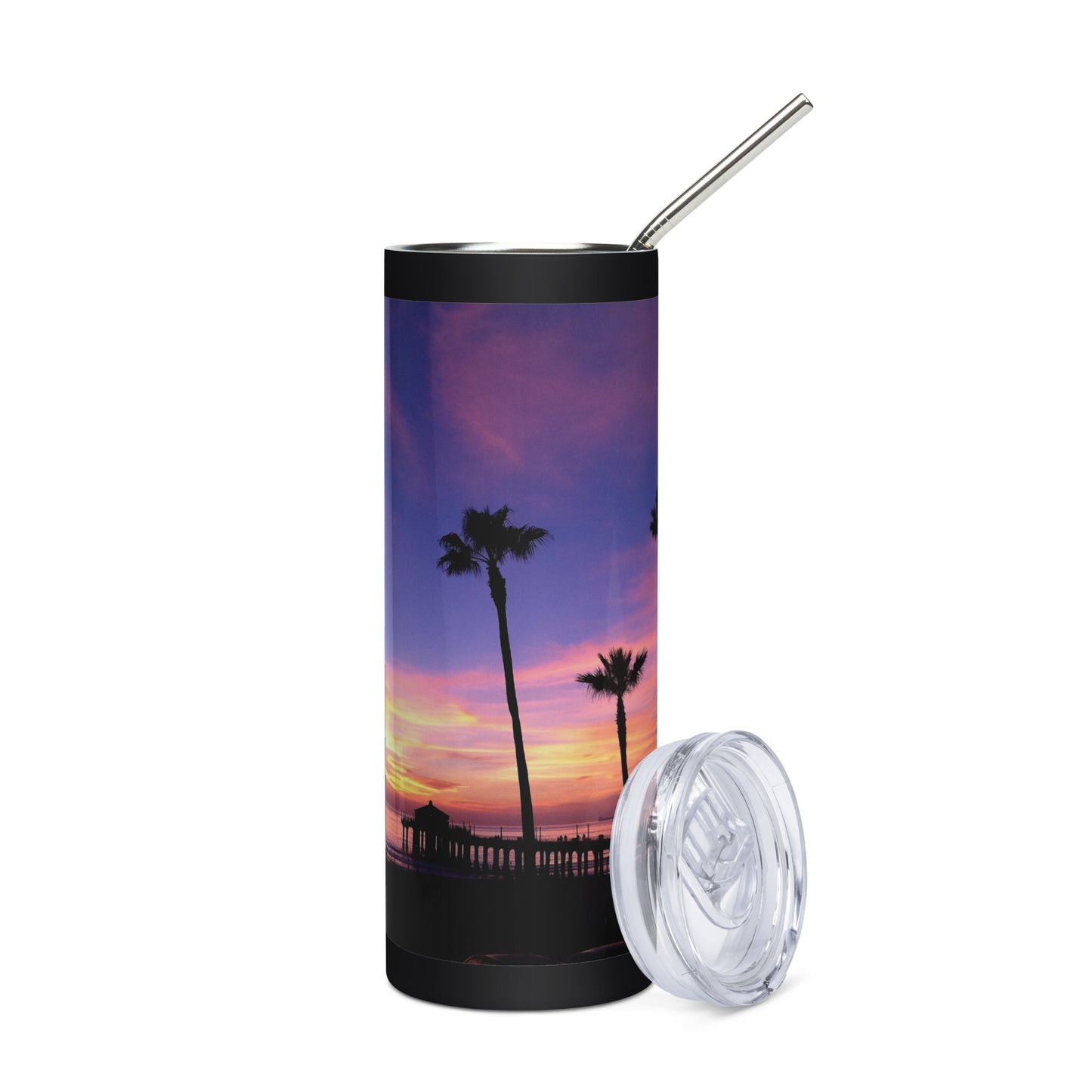 Manhattan Beach Pier Sunset - Stainless steel tumbler