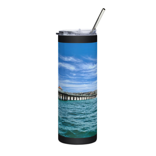 Manhattan Beach Pier - Stainless steel tumbler